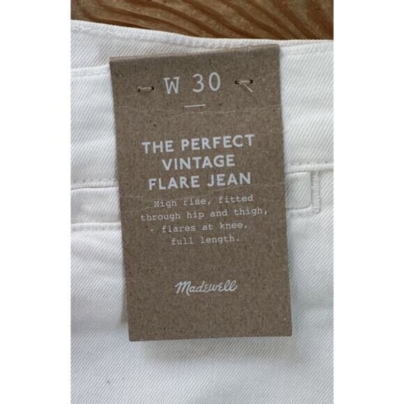 NWT Madewell The Perfect Vintage Flare Jeans Size 30 Women’s White - Picture 5 of 9